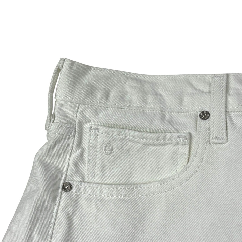 ETICA COTTON VINTAGE WHITE HAVEN HIGH RISE RELAXED RAW HEM BUTTON FLY SHORTS - Picture 6 of 12